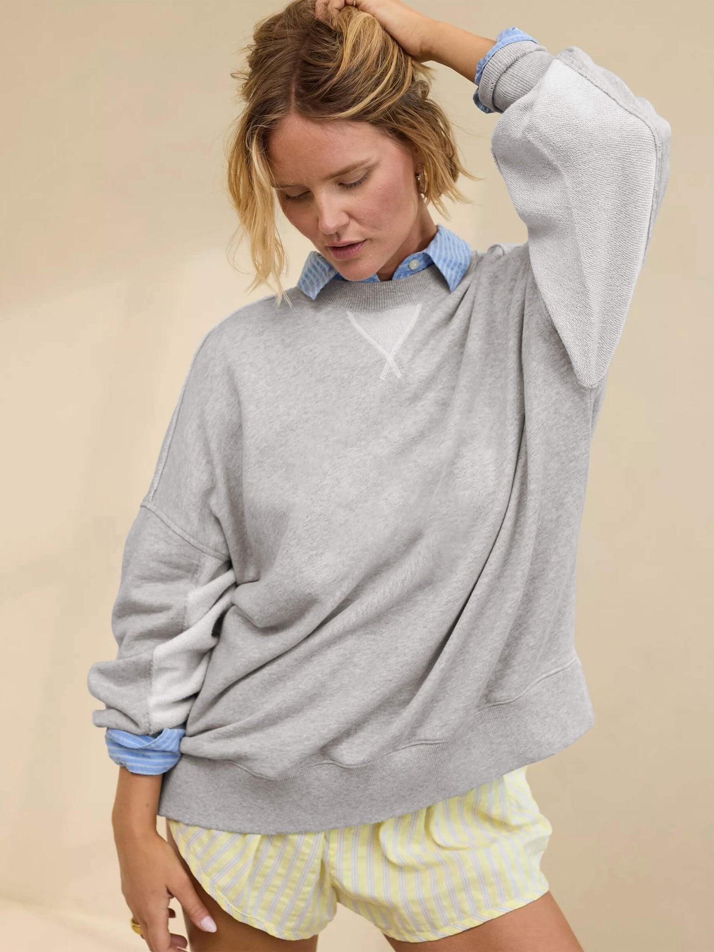 Hamptons Cotton Blend Pullover Sweater - Ash