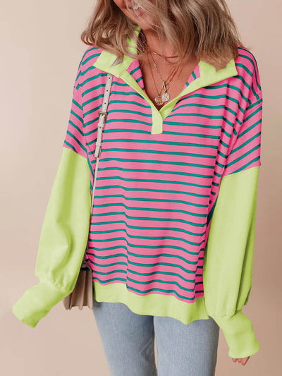 Stevenson Striped Sweatshirt - Rose