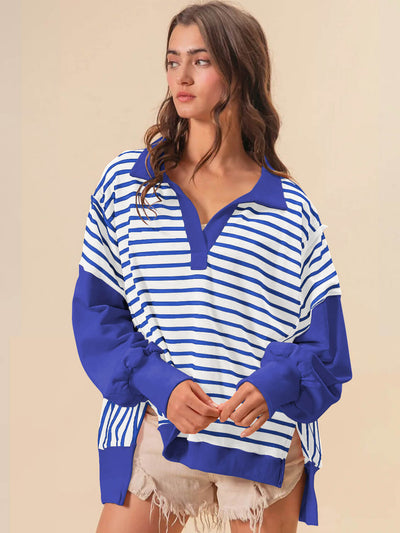 Stevenson Striped Sweatshirt - Blue