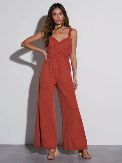 Sloane Ruched Pocketed Jumpsuit