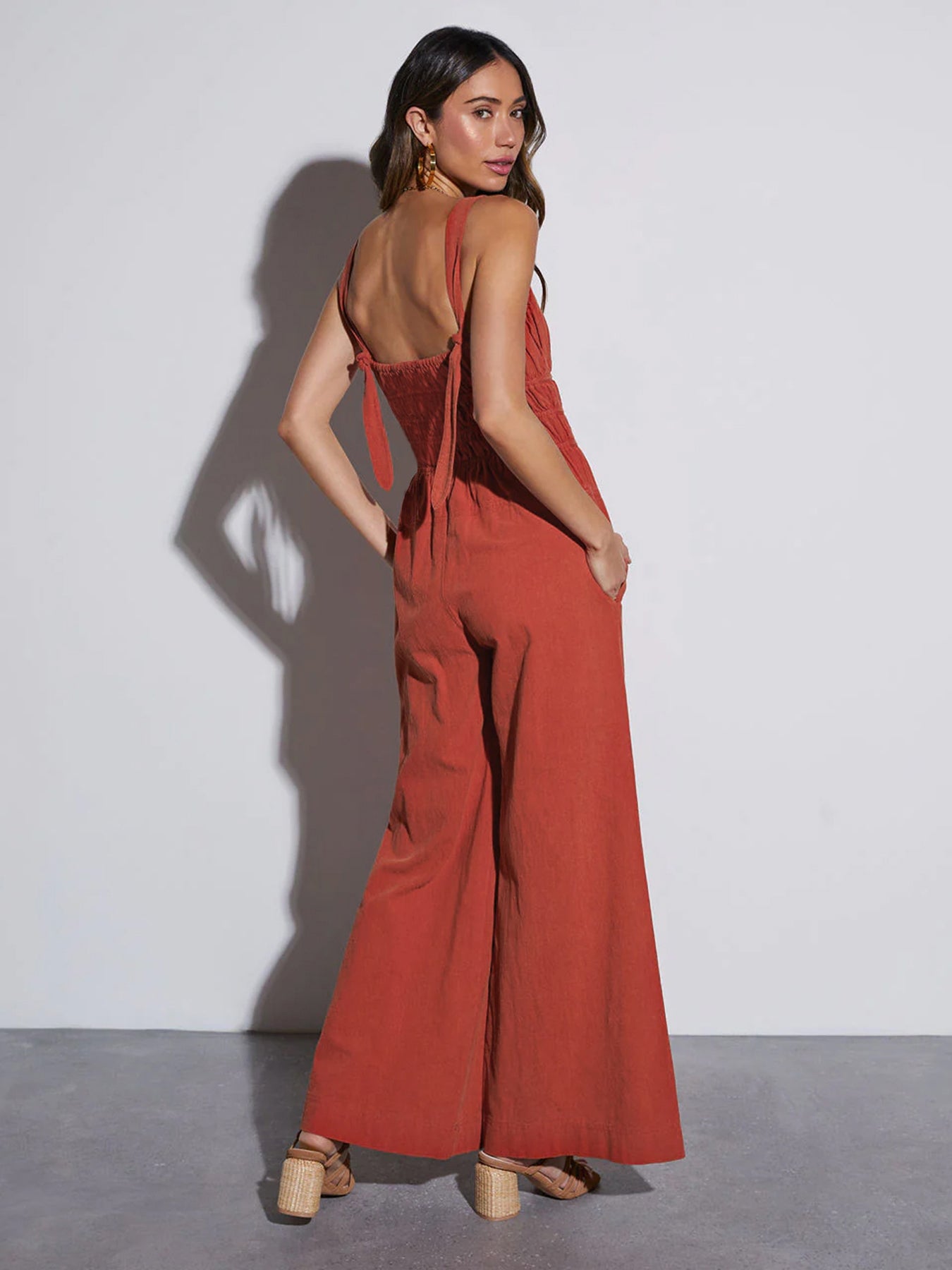 Sloane Ruched Pocketed Jumpsuit