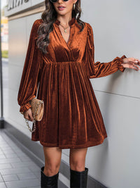 Dance All Night Velvet Mini Dress - Orange