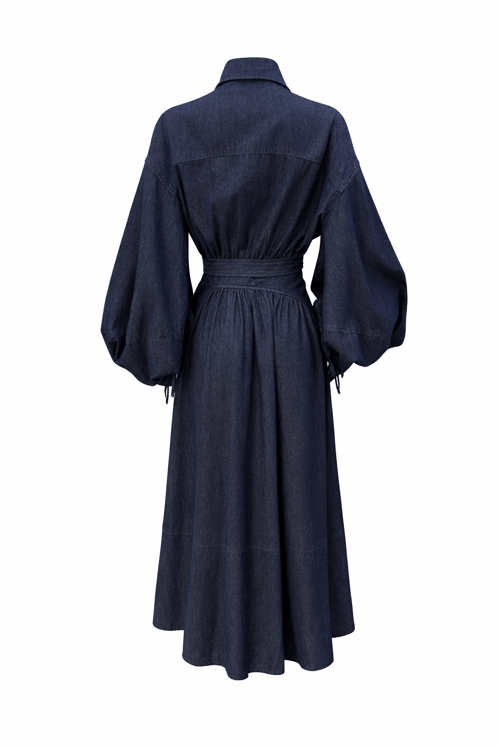 denim wrap maxi dress Luzie Waist Tie Denim Maxi Dress