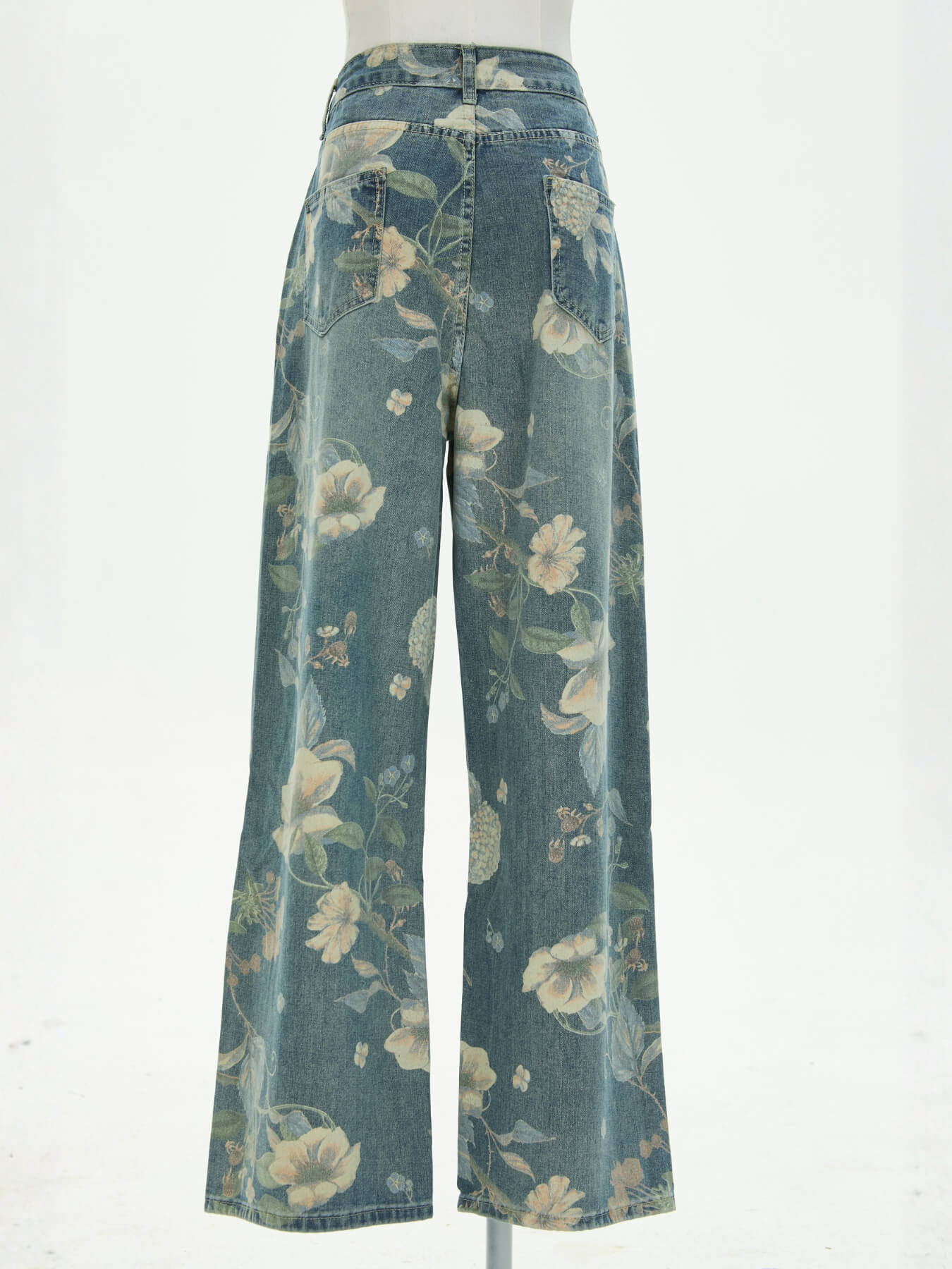 Avina Mid Rise Floral Stretch Flare Jeans