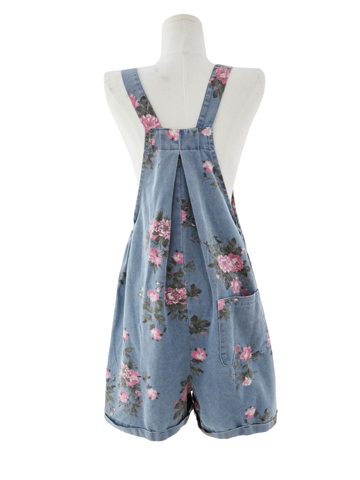 Rose Picking Denim Shorttall Romper
