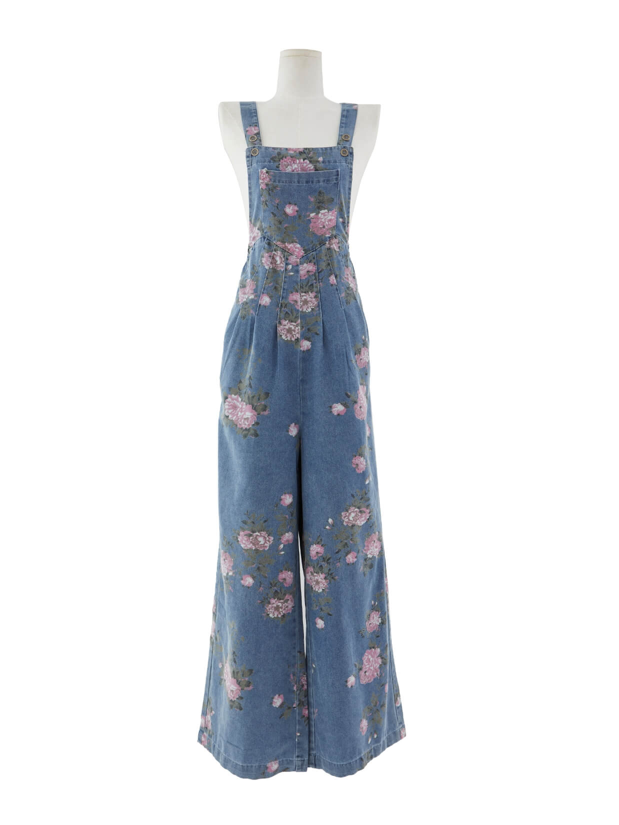 Sophia Rose Denim Wide Leg Overalls