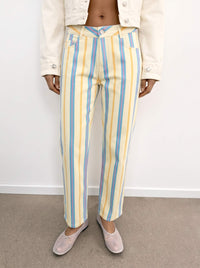 Lemonade Stripe Lady Mid-Rise Straight Leg Jeans