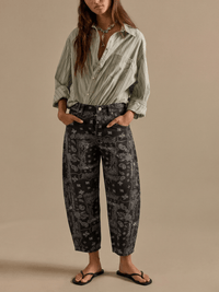 Your Luck Day Mid Rise Barrel Jeans - black