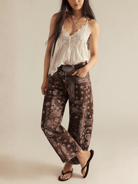Your Luck Day Mid Rise Barrel Jeans - chocolate