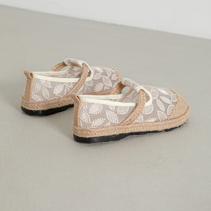 Cactus Rose | Marney Embroidered linen Mesh Espadrilles