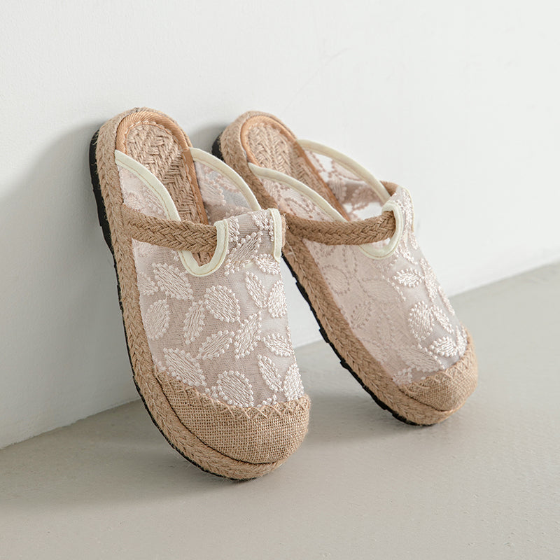 Cactus Rose | Picturesque linen Mesh Mule