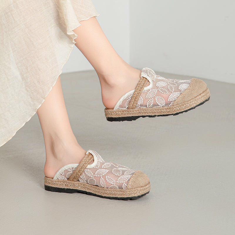 Cactus Rose | Picturesque linen Mesh Mule