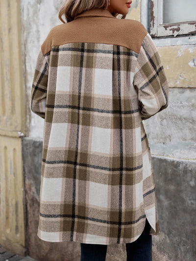 Petaluma Cotton Blend Plaid Coat - Khaki