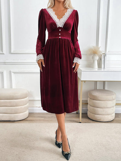 Downtown Darling Velvet Midi Dress