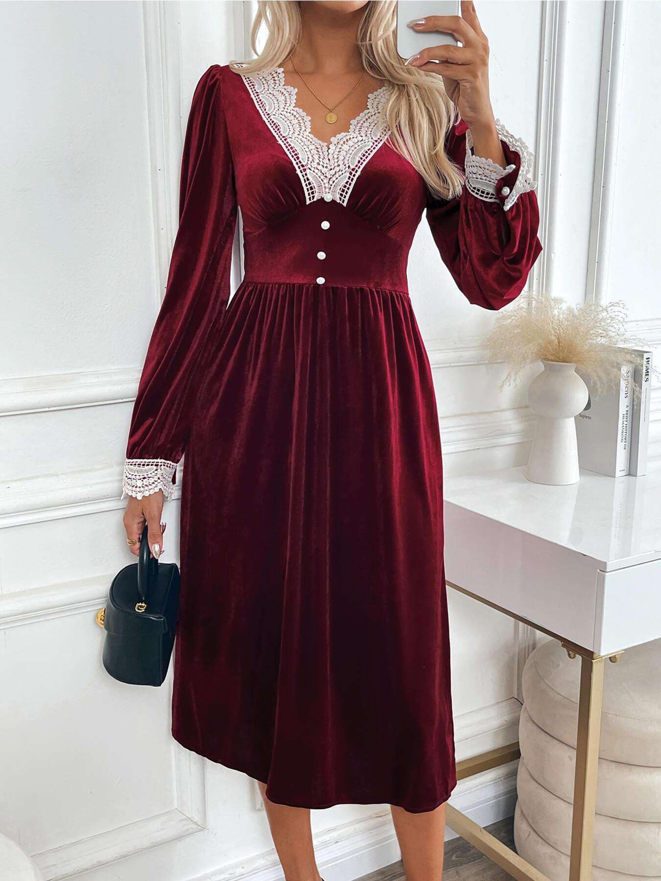 Downtown Darling Velvet Midi Dress