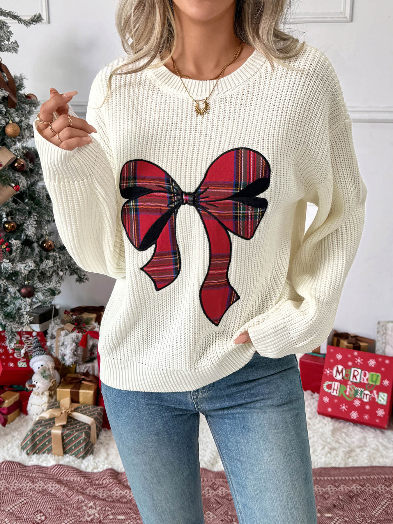 Imena Christmas Bow Sweater