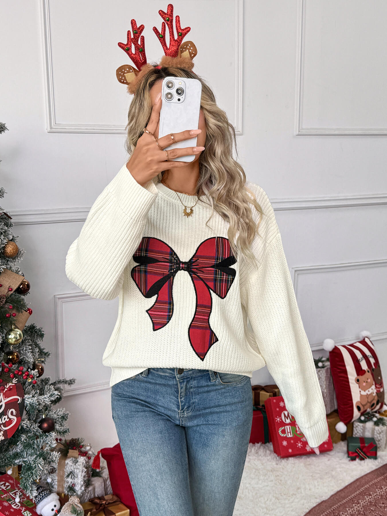 Imena Christmas Bow Sweater