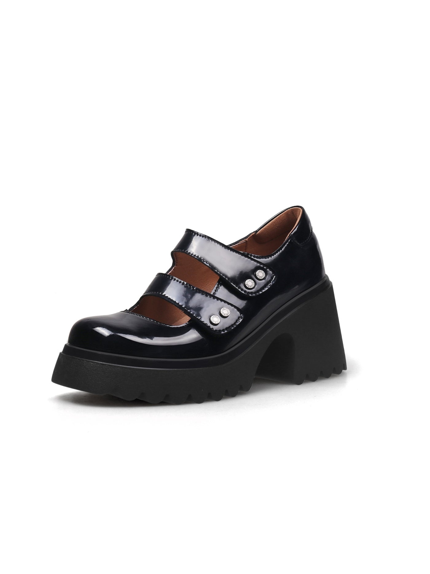 JADYROSE | DOUBLE STRAPS PLATFORM LEATHER LOAFER