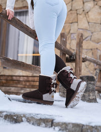 SMAIBULUN Ugg | Rhinestone Dual Bailey Bow Glam Ugg Boots - chocolate