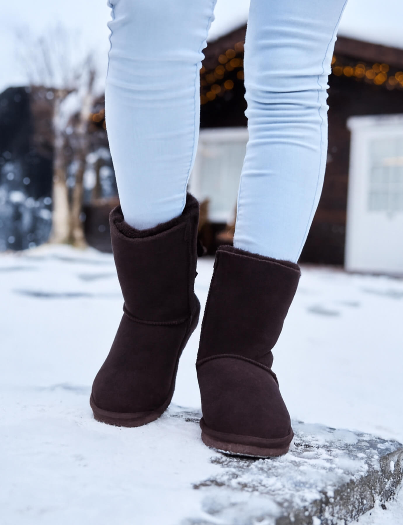 SMAIBULUN Ugg | Rhinestone Dual Bailey Bow Glam Ugg Boots - chocolate