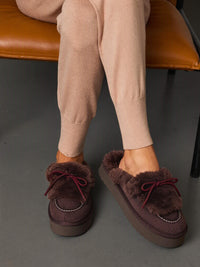 Smaibulun Ugg | Toasted Corduroy Bow Tie Loafers - chocolate