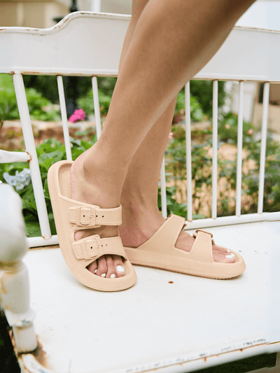 Maibulun | Marshmallow Step Double Strap Sandal - Apricot