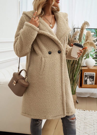 Teddy Longline Pocketed Coat - Neutral