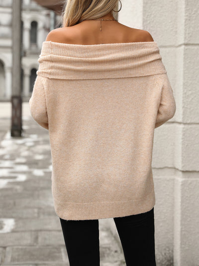 Denver Widen Turtleneck Knit Sweater - Apricot