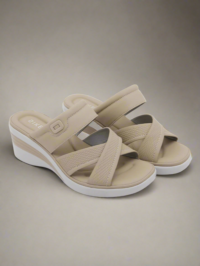 Siketu | Tetra Cushioned Wedge Sandal - Beige