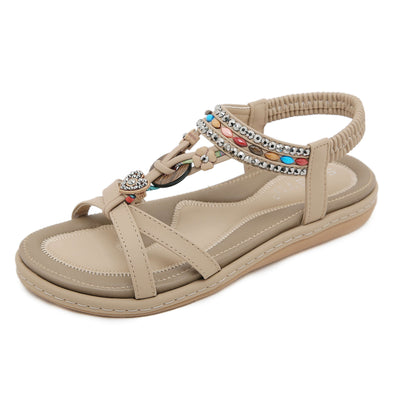 Siketu | Concentric Beaded Comfort Sandal - beige