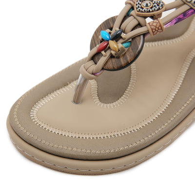 Siketu | Wander Beaded Thong Sandal - beige