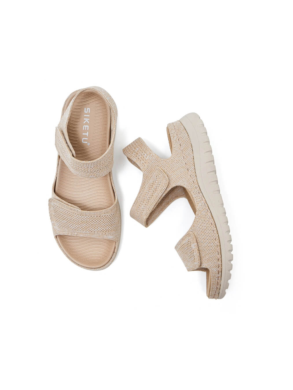 Siketu | Freshly Picked Raffia Cushioned Sandals - beige