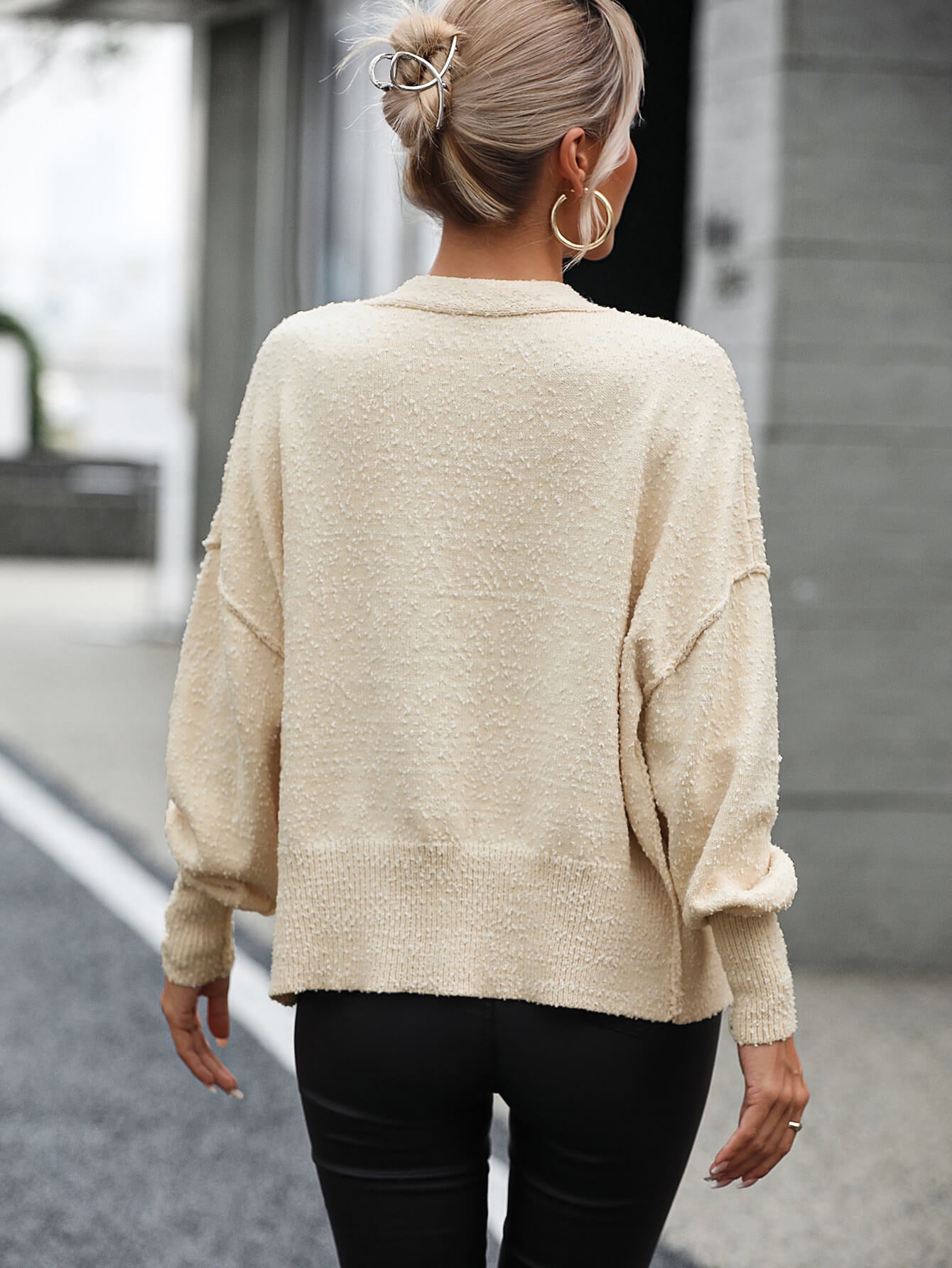 Blissful Comfort Front Button Cardigan - Beige