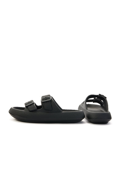 Maibulun | Marshmallow Step Double Strap Sandal - Black