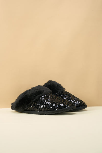 SMAIBULUN Ugg | Cozy Day Glam Sequins Slipper - Black