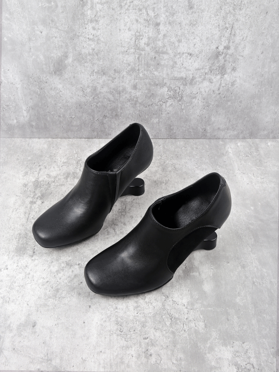 Jady Rose | Miko Leather Heel Boots - Black