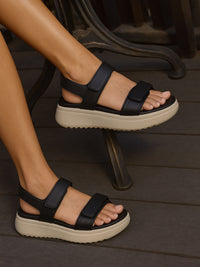 Siketu | Edie Platform Cushioned Slingbacks - black