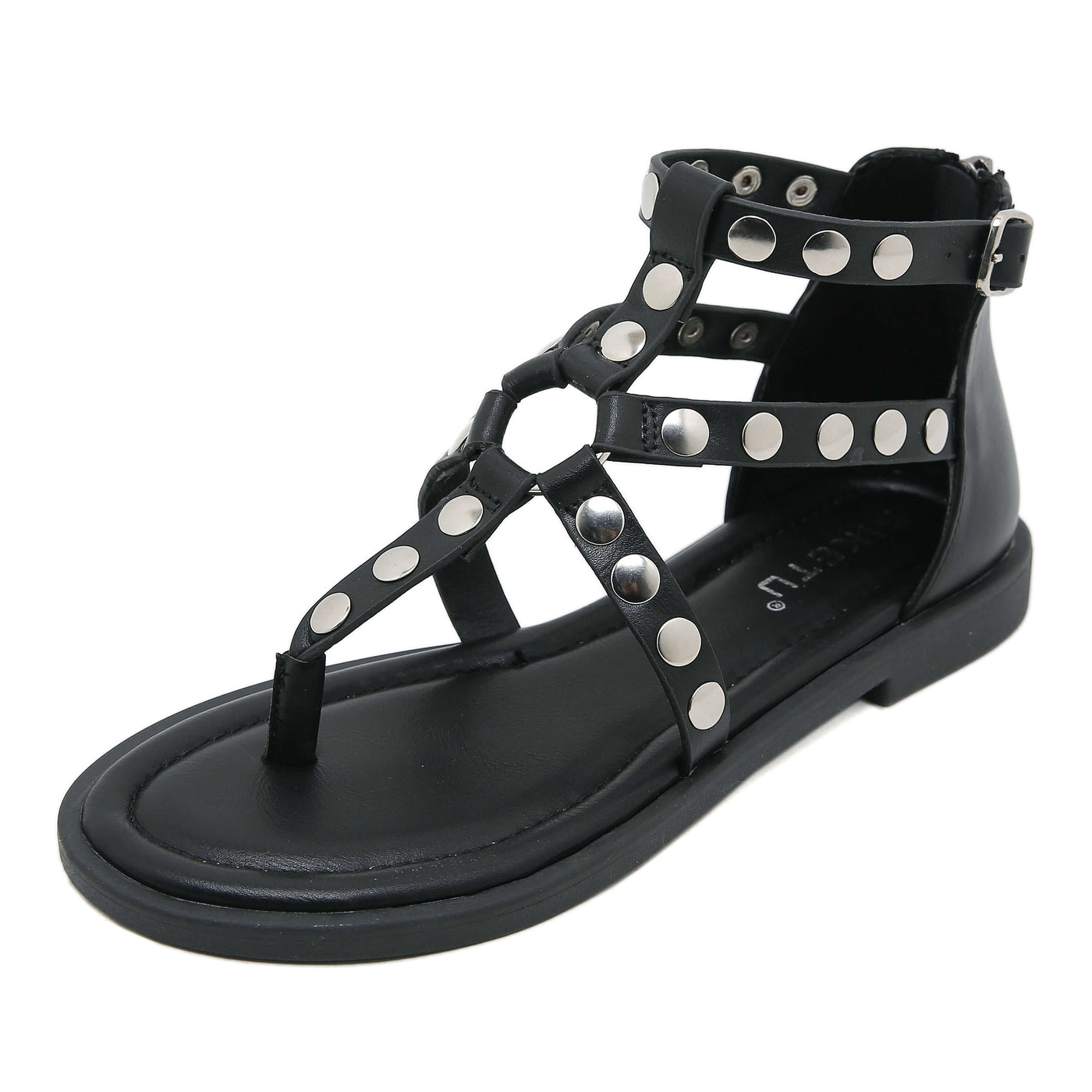 Siketu | Asha Studded Gladiator Sandal - black