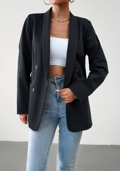 Uptown Girl Pocketed Blazer - Black