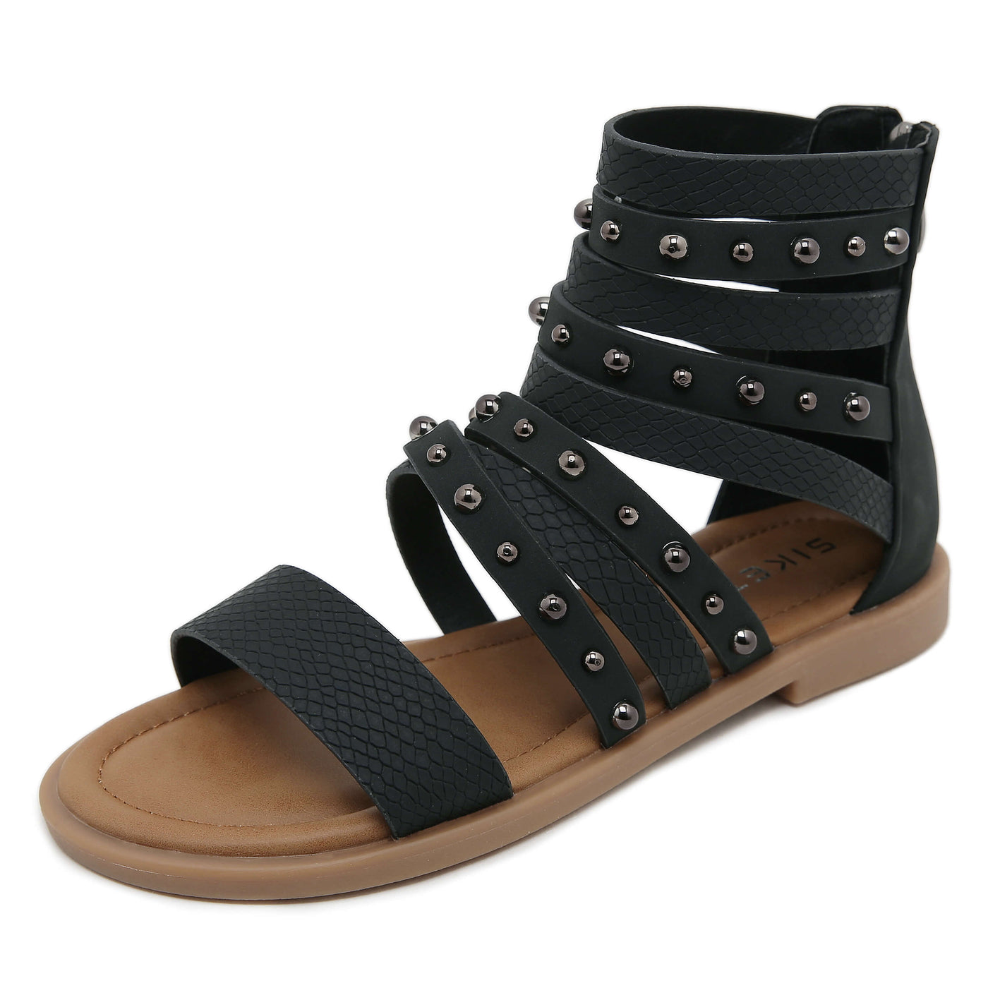 Siketu | Make A Scene Studded Gladiator Sandal - black