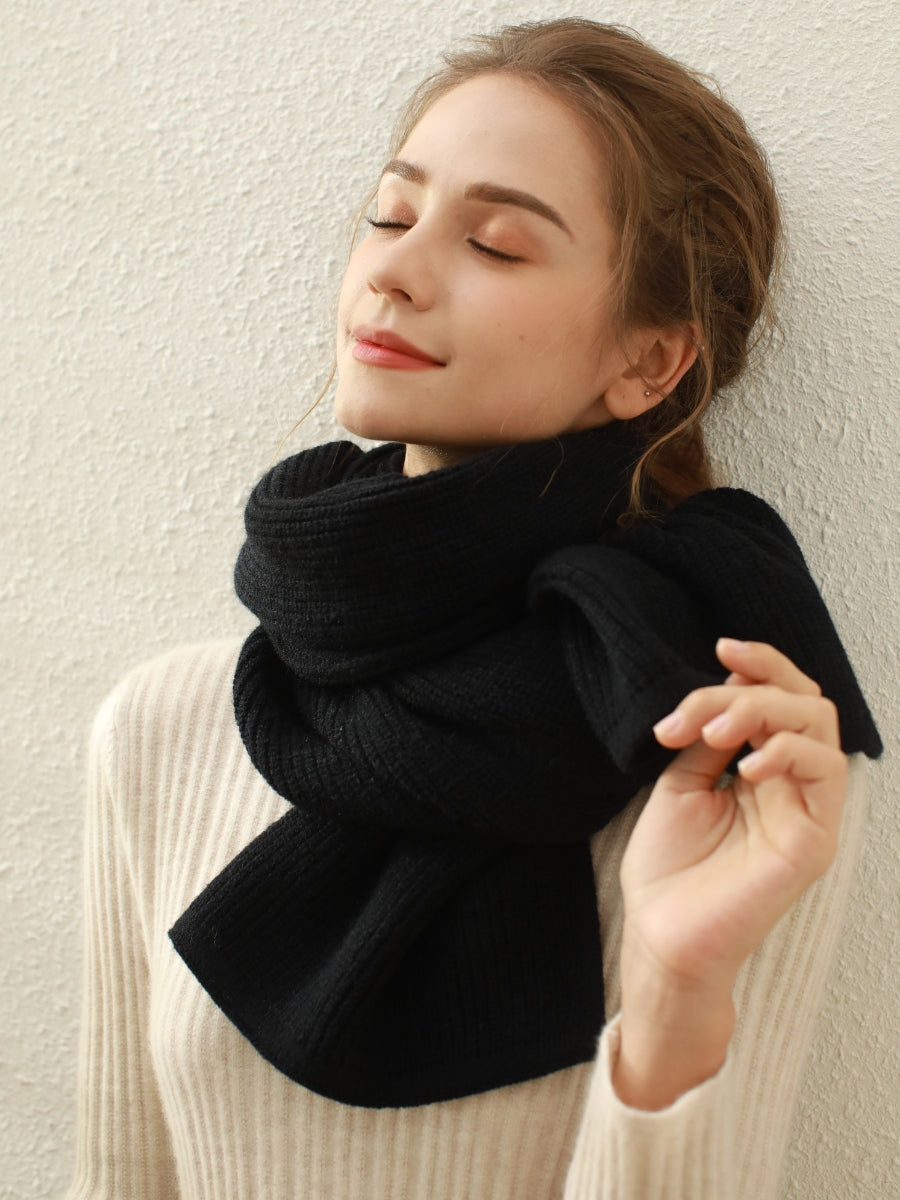 Arielle Cashmere blend Thread Scarf - Black