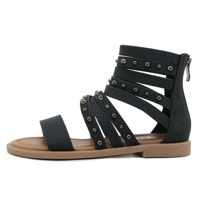 Siketu | Make A Scene Studded Gladiator Sandal - black