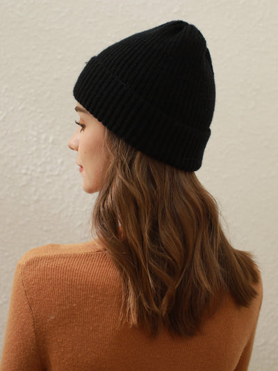 Arctic Velvet Wool Blend Beanie - black