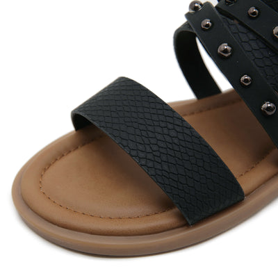 Siketu | Make A Scene Studded Gladiator Sandal - black