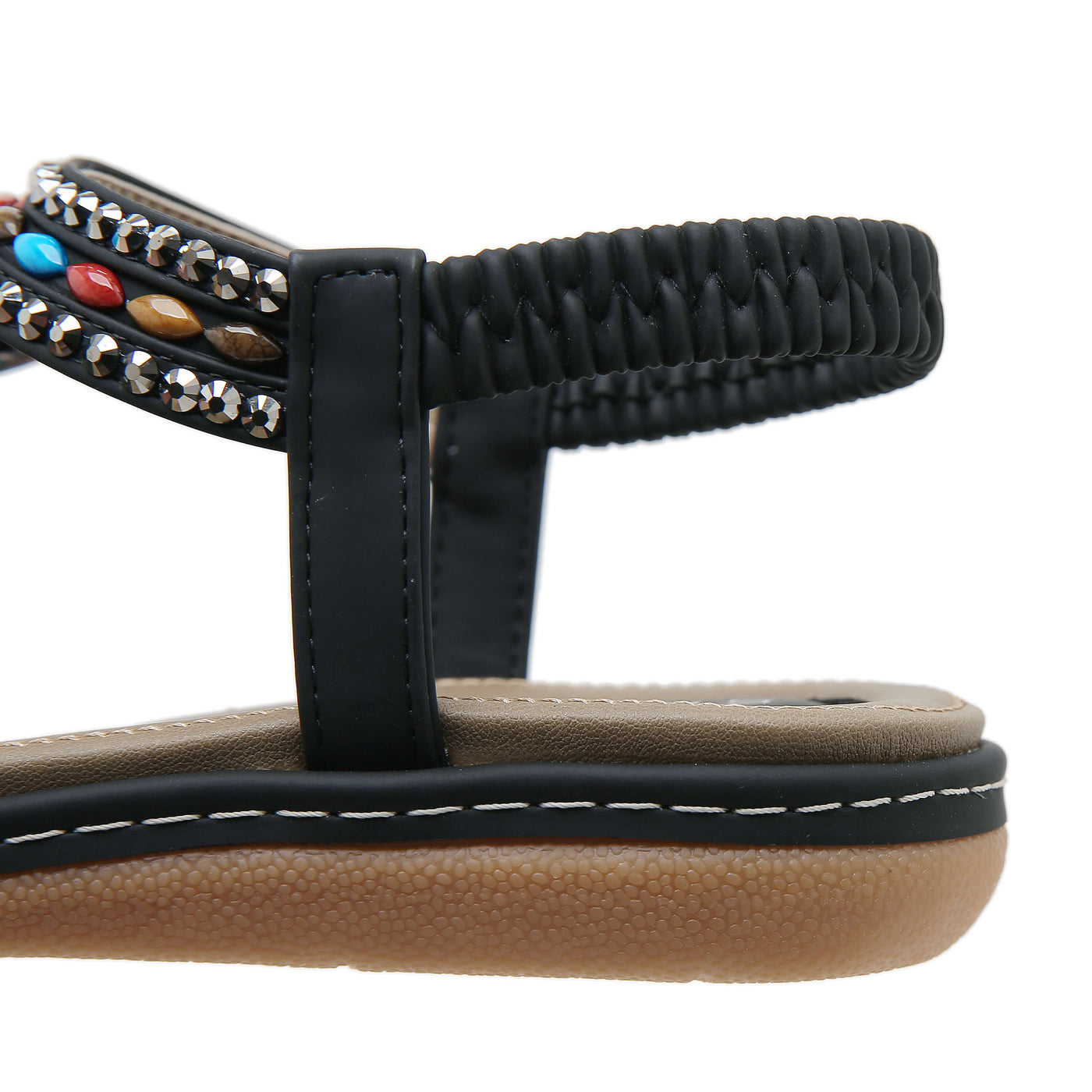 Siketu | Wander Beaded Thong Sandal - black