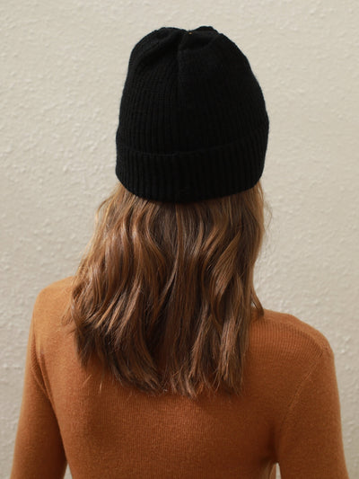 Arctic Velvet Wool Blend Beanie - black