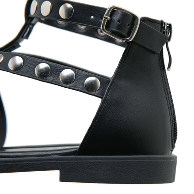 Siketu | Asha Studded Gladiator Sandal - black