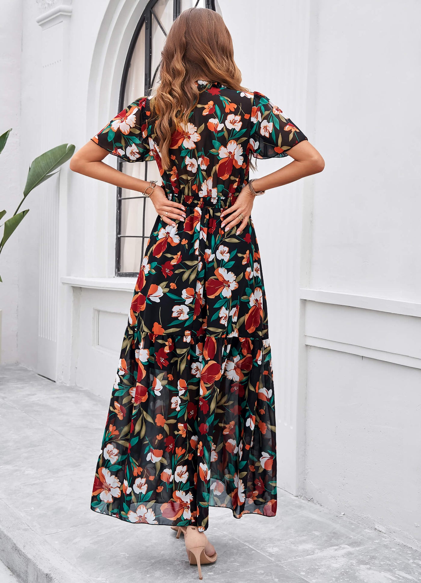 fiora maxi dress Fiora Green Floral Maxi Dress