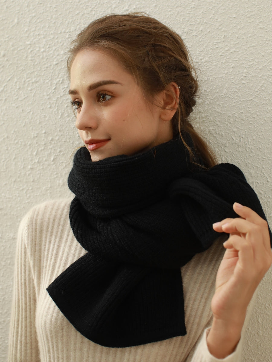 Arielle Cashmere blend Thread Scarf - Black