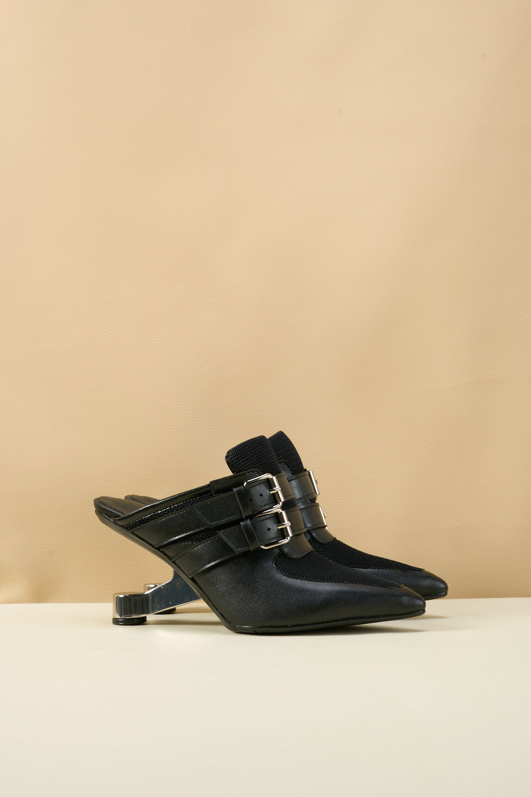 Jady Rose | Napa Leather Mule Heels - Black